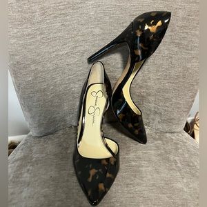 Jessica Simpson tortoise print patent pumps/high heels